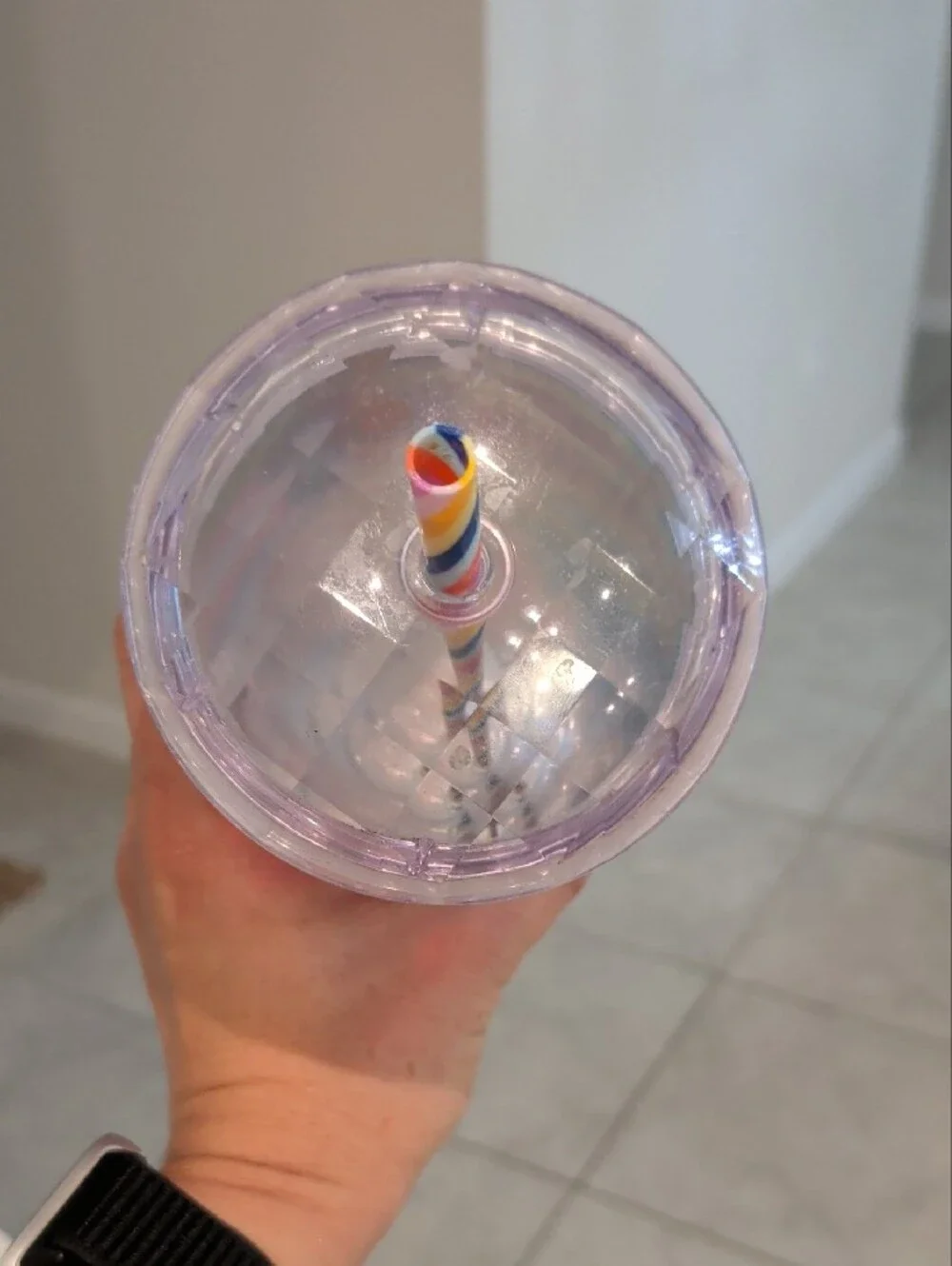Starbucks Multicolor Iridescent Rainbow Tumbler with Striped Straw